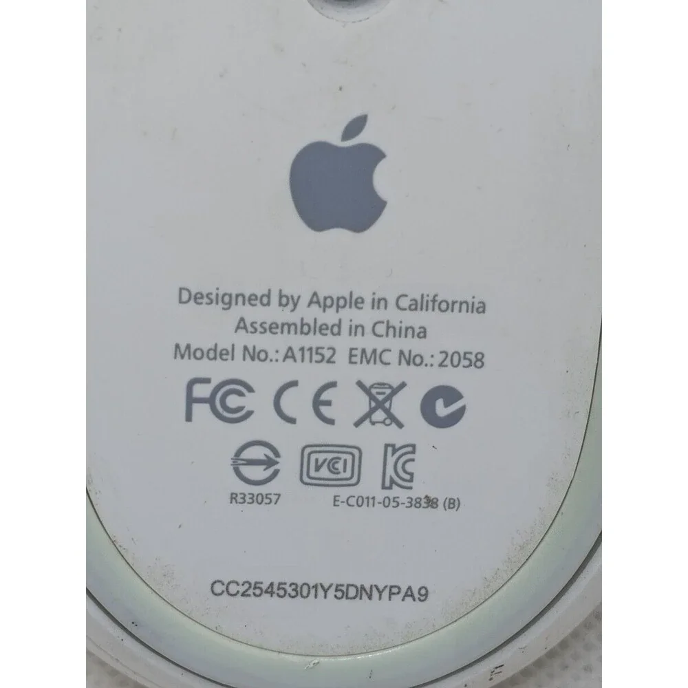 Apple Mighty Mouse Wired USB White Model A1152 Genuine OEM Tested/ Working